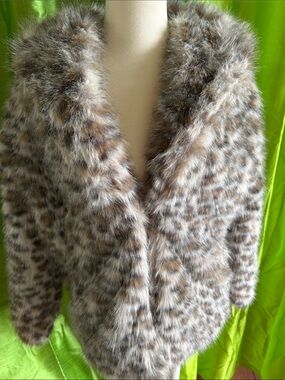 Luxury Faux Fur Leopard-Print Coat - Brown